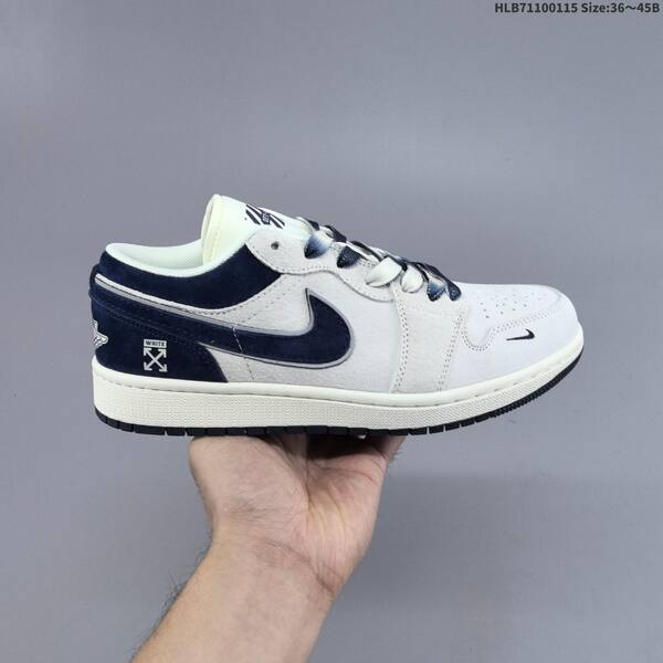 Nike Air Jordan 1 Low white/light grey/black EU 36~45 basketball