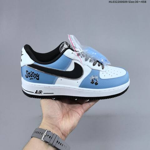 Nike Air Force 1 07 LV8 White Black Blue EU 36-45 Sneaker - Unisex (BS-59942)