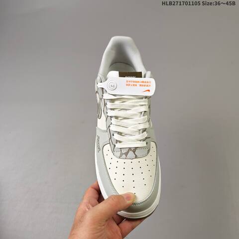 Nike Air Force 1 07 XJ9168 004 Light Grey Off White Brown White EU 36 45 Sneaker EU 36-45 - Unisex (BS-63882)