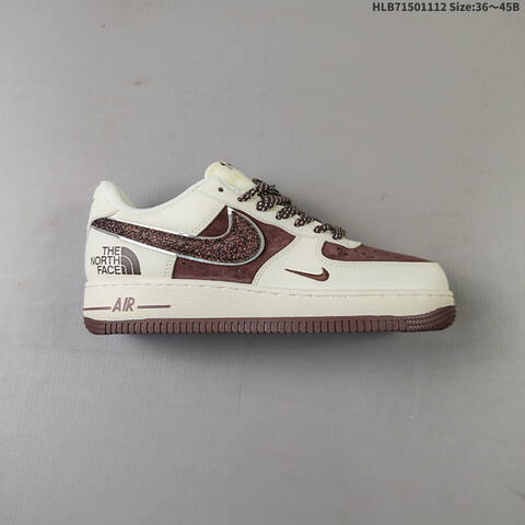 Nike Air Force 1 Low 07 x The North Face QY6818 526 Off White Dark Brown EU 36-45 Sneaker - Unisex (BS-63835)