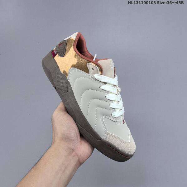Jordan Session white/burgundy/brown cow print 36~45 lifestyle