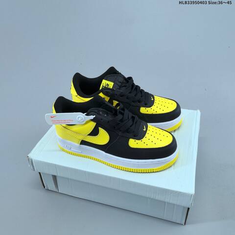 Nike Air Force 1 07 Black White Yellow EU 36-45 Sneaker - Unisex (BS-60949)