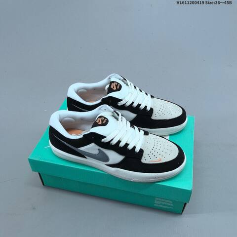 Nike SB Force 58 Black White Grey Orange EU 36-45 Skate Shoe - Unisex (BS-60654)