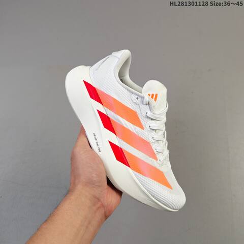 Adidas Adizero Evo SL White Orange Red Off White Burgundy EU 36-45 Running Shoe - Unisex (BS-65411)