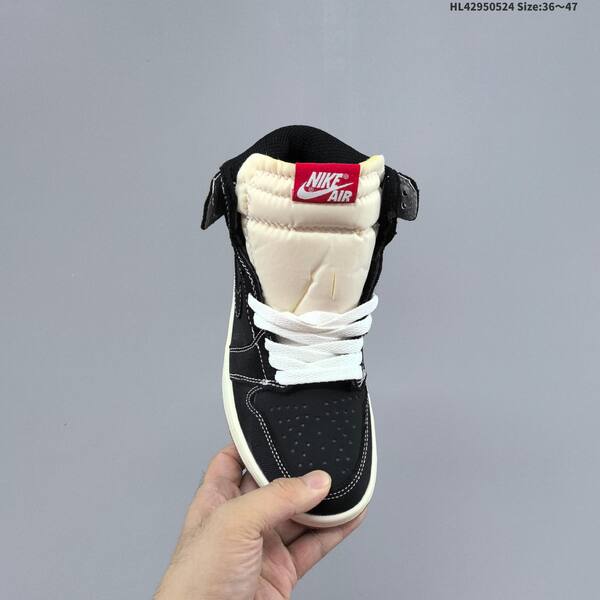 Nike Air Jordan 1 Retro Mid black/cream/white with red accents 36~47 basketball
