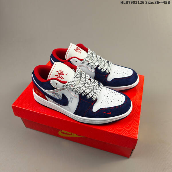 Nike Air Jordan 1 Low black/white/red 36~45B lifestyle