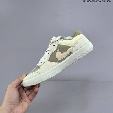 Nike SB Force 58 Light Olive Cream Beige Red White EU 36-45 Skate Shoe - Unisex (BS-60477)