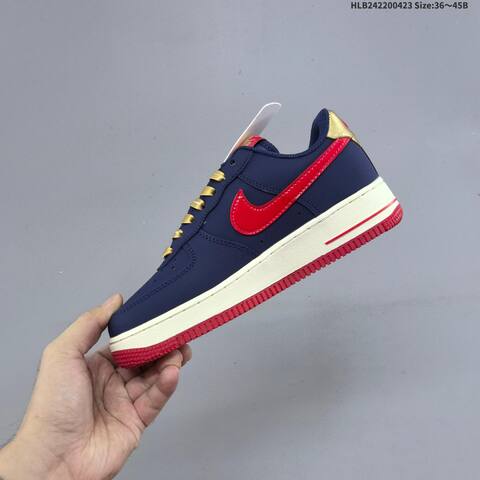 Nike Air Force 1 07 LV8 Black Navy Red Gold White EU 36-45 Sneaker - Unisex (BS-60574)