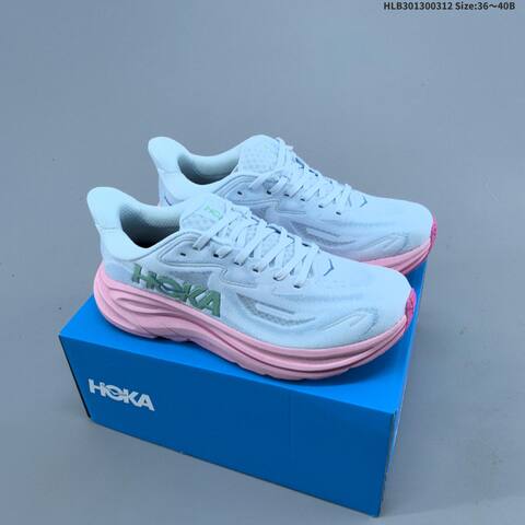 HOKA ONE ONE Clifton 10 Light Blue Pink Green EU 36-40 Running Shoe Running Sneakers - Unisex (BS-69382)