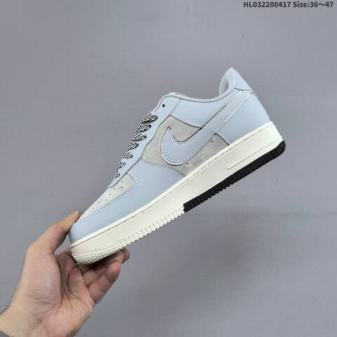 Nike Air Force 1 07 LV8 Light Grey Off White Black Silver EU 36-47 Sneaker - Unisex (BS-60688)