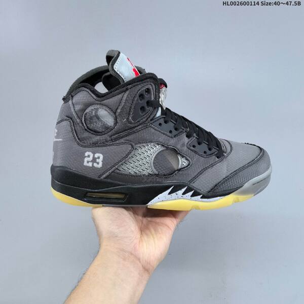 Jordan Off-White x Air Jordan 5 Retro SP black/gray/blue with red accents EU 40-47.5 basketball