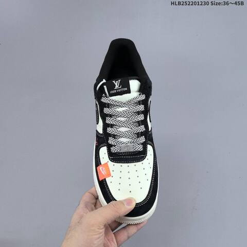 Nike Air Force 1 07 LV8 Black Off White Orange Red EU 36-45 Sneaker - Unisex (BS-62313)