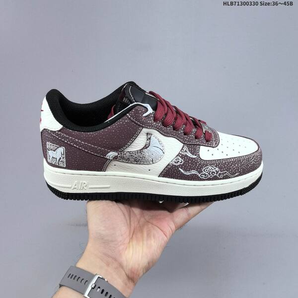 Nike Air Force 1 07 Low off white red silver burgundy black EU 36-45 sneaker