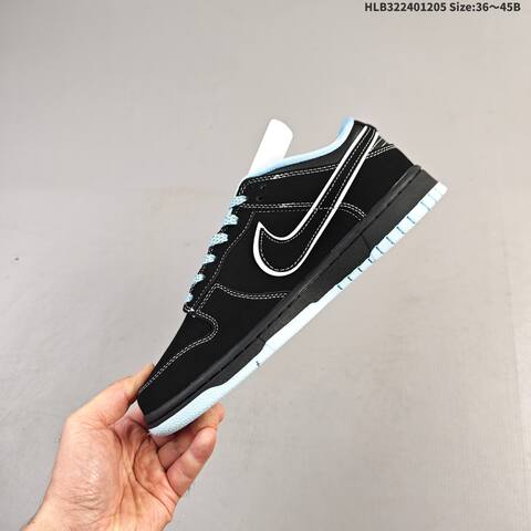 Nike SB Dunk Low Retro DIY Black Light Blue White EU 36-45 Skate Shoe - Unisex (BS-62811)