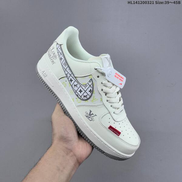 Nike Air Force 1 07 Low off white grey light yellow red EU 39-45 sneaker