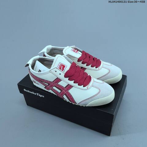 Onitsuka Tiger Mexico 66 Cream White Burgundy Red EU 36-45 Sneaker Casual Sneakers - Unisex (BS-69025)