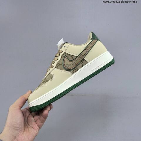 Nike Air Force 1 07 Beige Brown Dark Green Off White EU 36-45 Sneaker - Unisex (BS-60581)