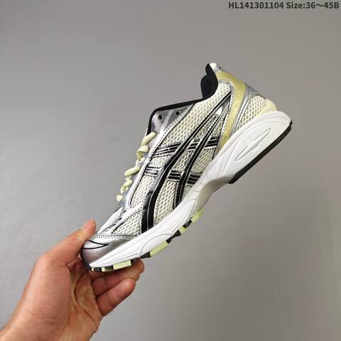ASICS GEL-KAYANO 14 Silver Off White Black Pale Yellow EU 36-45 Running Shoe Running Sneakers - Unisex (BS-69324)