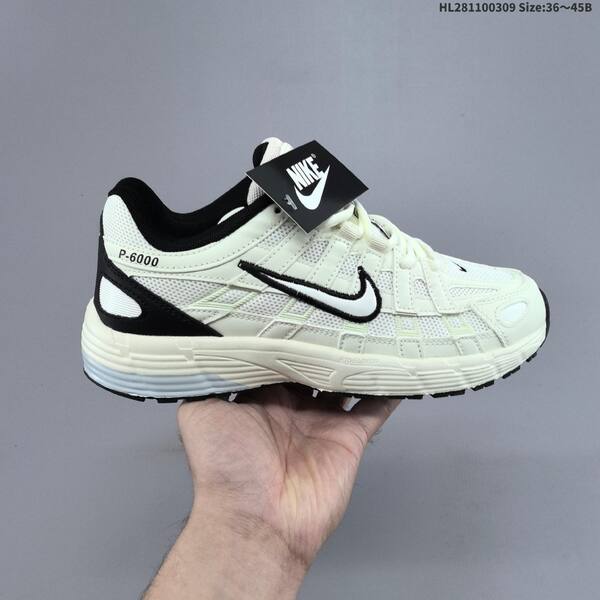Nike P-6000 black white cream EU 36-45 running shoe