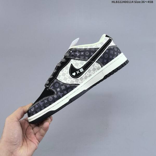 Nike SB Dunk Low Black White Grey Red EU 36-45 skate shoe