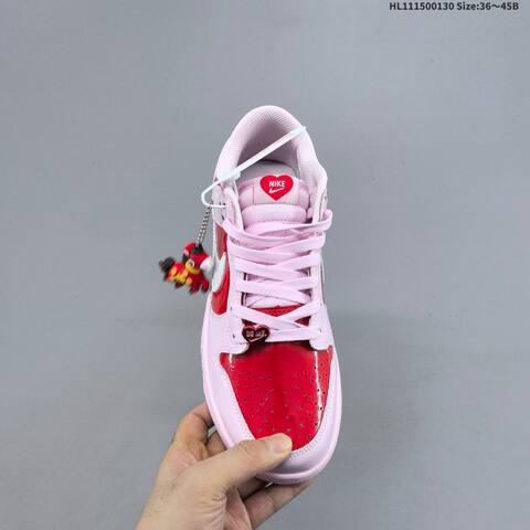 Nike SB Dunk Low Light Pink Red White EU 36-45 Skate Shoe - Unisex (BS-61632)