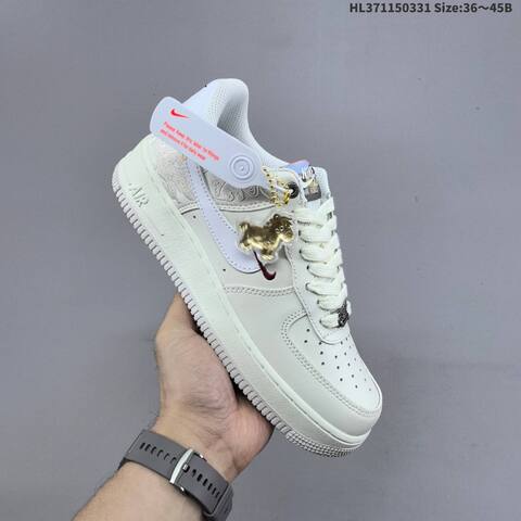 Nike Air Force 1 07 CNY IQ1119 011 Off White Burgundy Gold White EU 36 45 Sneaker EU 36-45 - Unisex (BS-61014)