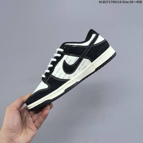Nike SB Dunk Low Off White Custom Black Off White Red EU 36-45 Skate Shoe - Unisex (BS-61935)