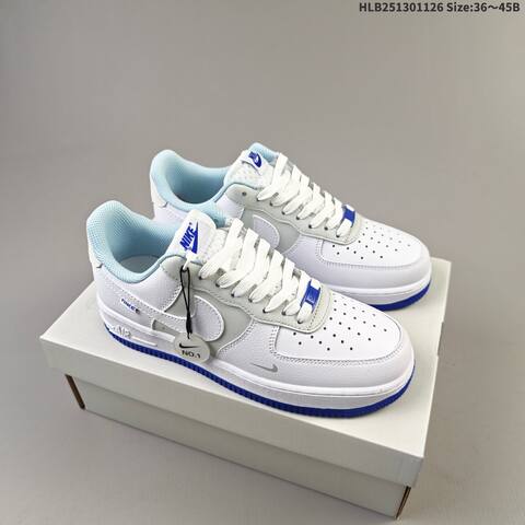 Nike Air Force 1 Low White Grey Blue Purple Beige EU 36-45 Sneaker - Unisex (BS-63038)