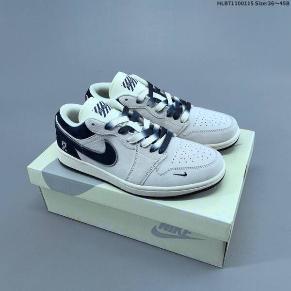 Nike Air Jordan 1 Low white/light grey/black EU 36~45 basketball