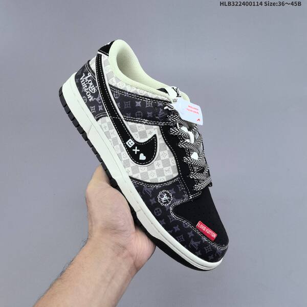 Nike SB Dunk Low Black White Grey Red EU 36-45 skate shoe