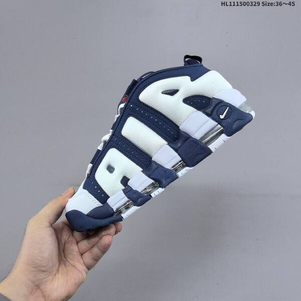Nike Air More Uptempo Low white navy blue EU 36-45 basketball shoe