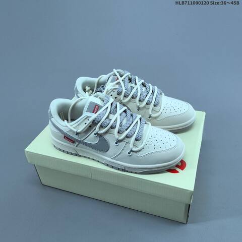 Nike SB Dunk Low Off White Light Grey Dark Grey Red EU 36-45 Skate Shoe - Unisex (BS-61877)