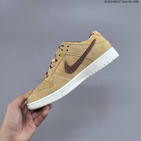 Nike SB Dunk Low Pro IO9508-200 Wheat Brown White EU 36-45 Skate Shoe - Unisex (BS-61945)