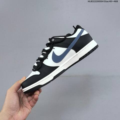 Nike SB Dunk Low Retro DIY Remake Black White Slate Blue EU 40-46 Skate Shoe - Men's (BS-60528)
