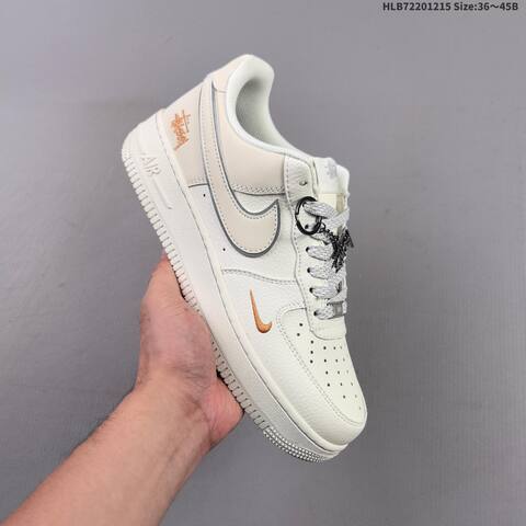 Nike Air Force 1 07 LV8 Off White Light Blue Metallic Gold EU 36-45 Sneaker - Unisex (BS-62664)