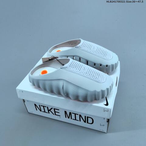 Nike Mind 001 Black White Silver Orange EU 36-47 5 Slides - Unisex (BS-61207)