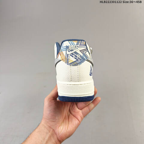 Nike Air Force 1 07 LV CW6871 77 Sail Navy Blue Gold White EU 36-45 Sneaker - Unisex (BS-63267)