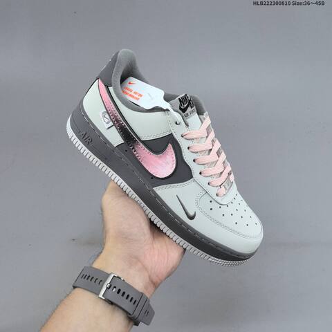 Nike Air Force 1 07 Light Grey Dark Grey Pink Black EU 36-45 Sneaker - Unisex (BS-59889)