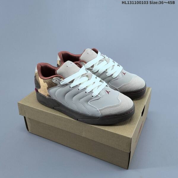 Jordan Session white/burgundy/brown cow print 36~45 lifestyle