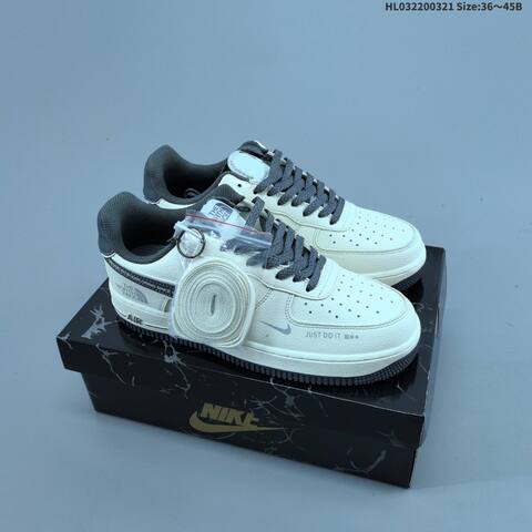 Nike Air Force 1 07 LV8 Off White Grey Dark Grey Orange EU 36-45 Sneaker - Unisex (BS-61211)