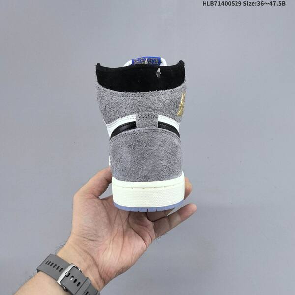 Nike Air Jordan 1 Retro High gray/white/black with gold accents 36-47.5 basketball