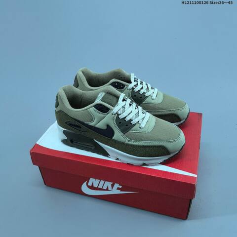 Nike Air Max 90 Cream Beige White Grey Dark Grey White EU 36-45 Running Shoe - Unisex (BS-61747)