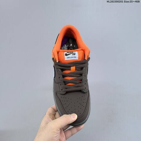 Nike SB Dunk Low Pro Dark Brown Orange Iridescent Grey EU 35-46 Skate Shoe - Unisex (BS-61600)