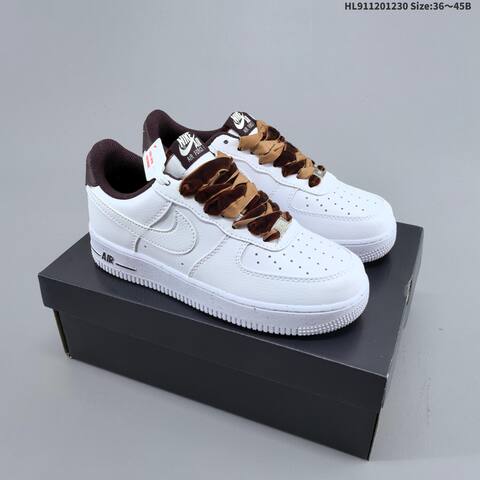 Nike Air Force 1 Low White Dark Brown Tan EU 36-45 Sneaker - Unisex (BS-62315)