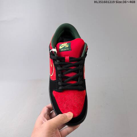 Nike SB Dunk Low Pro Red Black Green Gold Gum EU 36-46 Skate Shoe - Unisex (BS-62565)