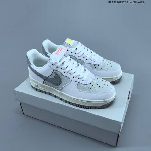 Nike Air Force 1 07 White Light Grey Sail Yellow EU 36-45 Sneaker - Unisex (BS-62489)