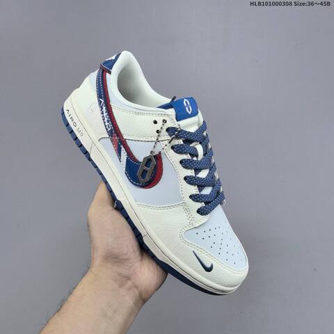 Nike Dunk Low Off White Blue Red EU 36-45 Skate Shoe - Unisex (BS-61428)