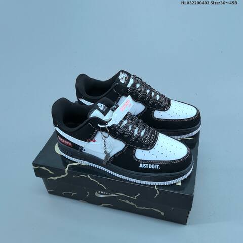 Nike Air Force 1 07 Low Supreme Black White Red Blue EU 36-45 Sneaker - Unisex (BS-60981)