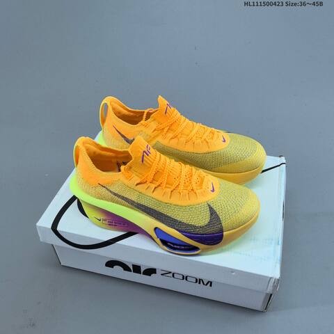 Nike Air Zoom Alphafly Next 3 Prototype Orange Yellow Neon Green Purple EU 36-45 Running Shoe - Unisex (BS-60571)