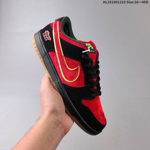 Nike SB Dunk Low Pro Red Black Green Gold Gum EU 36-46 Skate Shoe - Unisex (BS-62565)